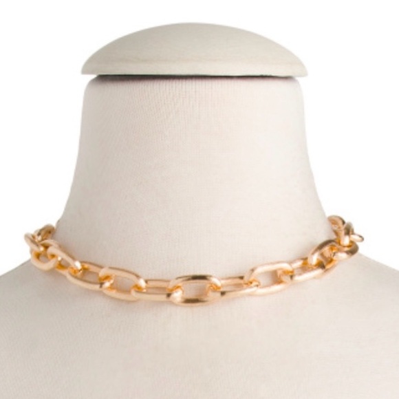 AllSaints Beautiful Gold-Tone Link Chain Necklace 17” New. DUST BAG.. - Picture 6 of 8